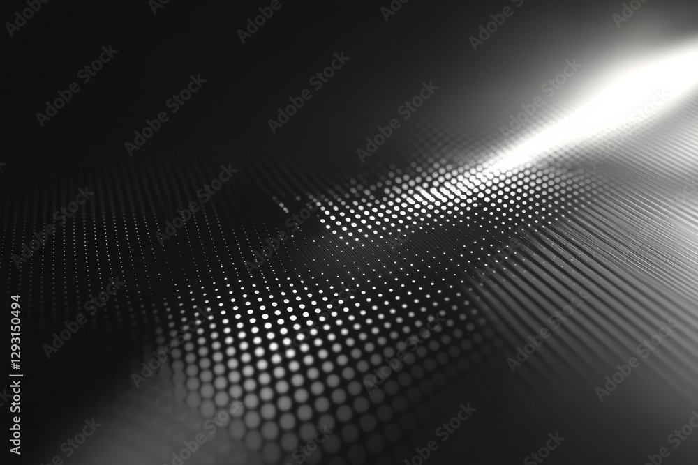 Poster textured surface with contrasting light patterns showcases intricate visual design and depth percept