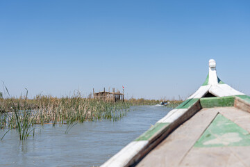 Boat trip in the Mesopotamian / Iraqi Marshes with the so called Marsh Arabs Madan