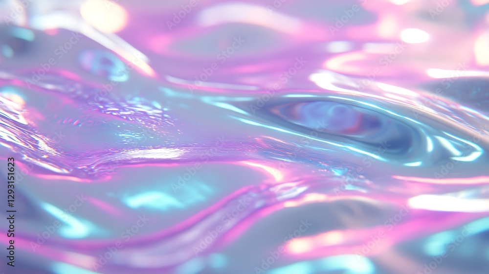 Poster abstract colorful fluid waves creating mesmerizing reflections and textures in soft light for artist