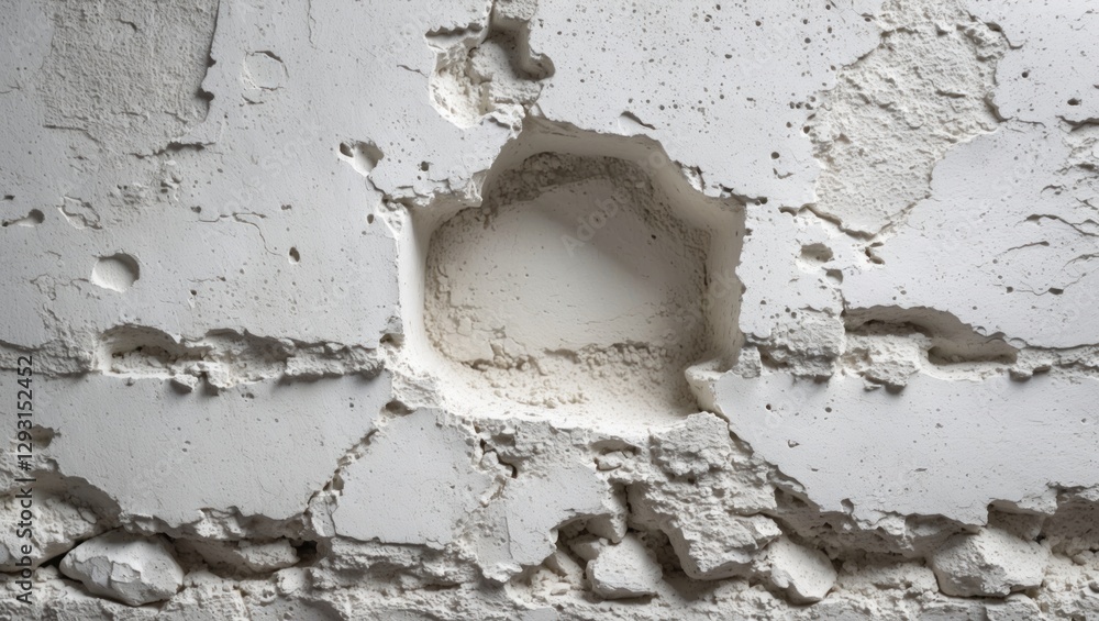 Poster rough white cement wall texture with irregularities and space for text ideal for backgrounds and des