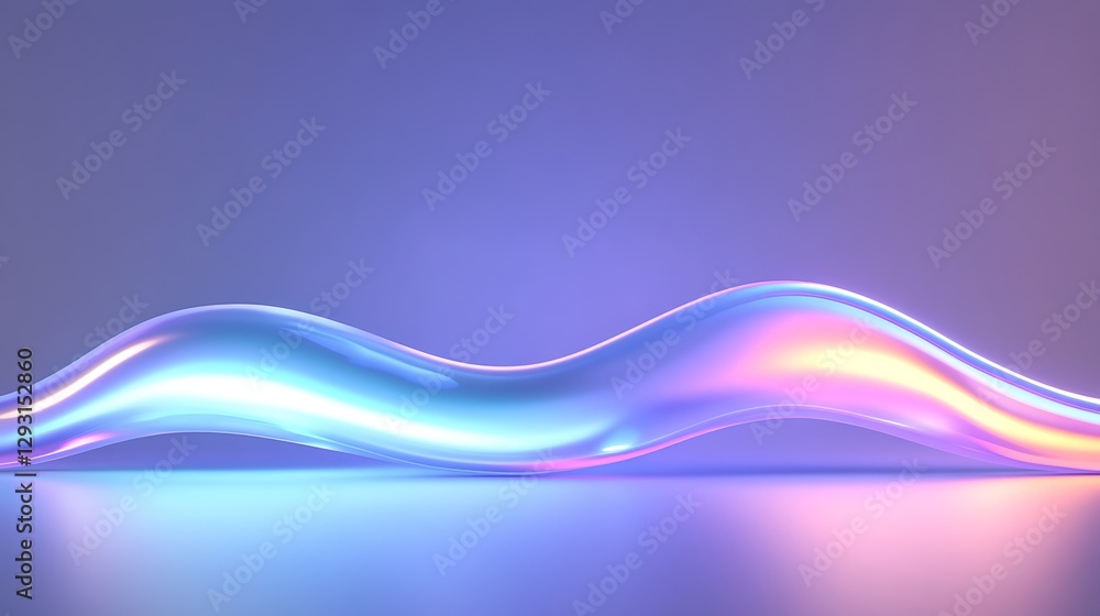 Poster abstract colorful wave shape with smooth gradient and glowing effect on a subtle background