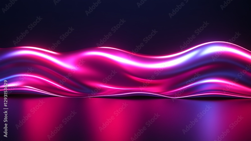 Poster abstract colorful waves of light creating a dynamic energy flow with glowing effects on a dark backg
