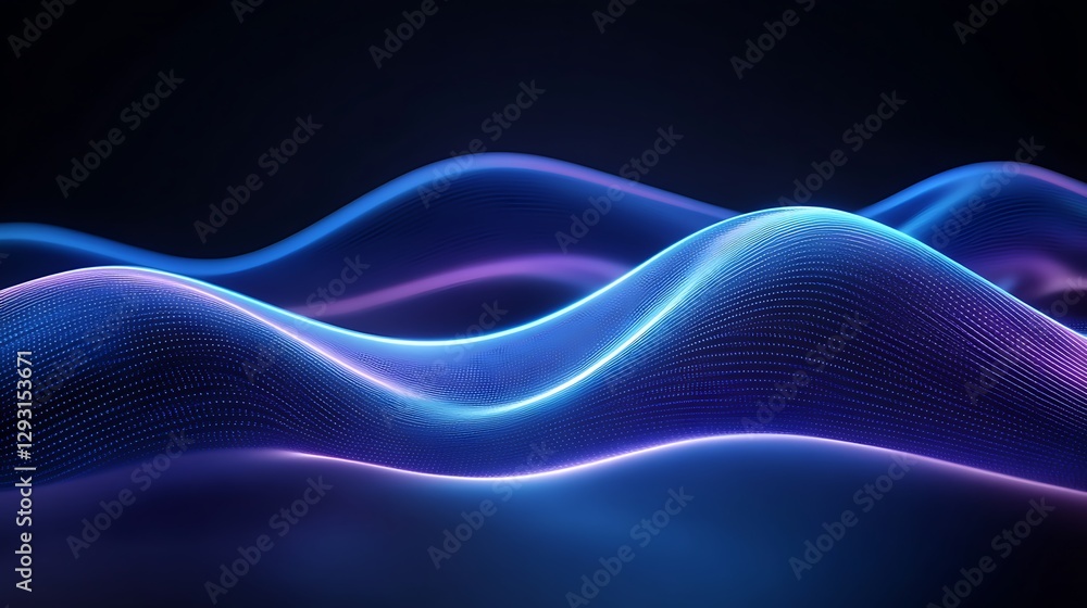 Aufkleber abstract colorful waves of light in digital background creating a modern technology art concept
