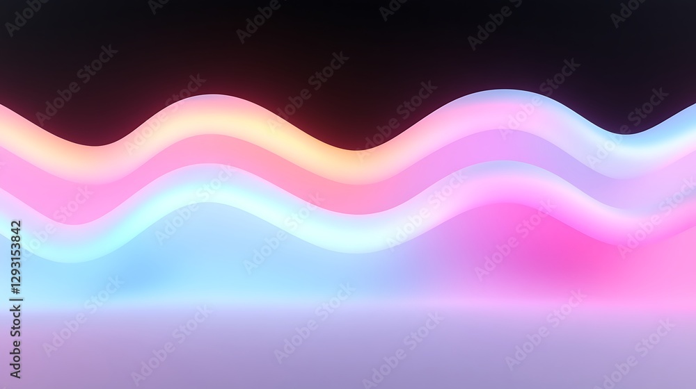 Poster abstract colorful waves on dark background creating a vibrant and modern artistic atmosphere