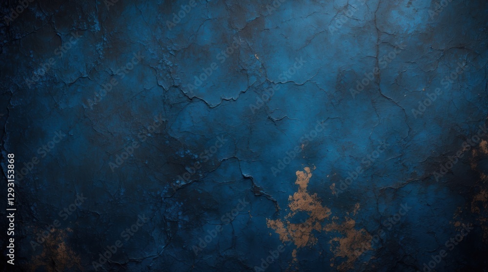 Poster textured rustic dark blue background with cracks showcasing a moody and atmospheric design suitable 