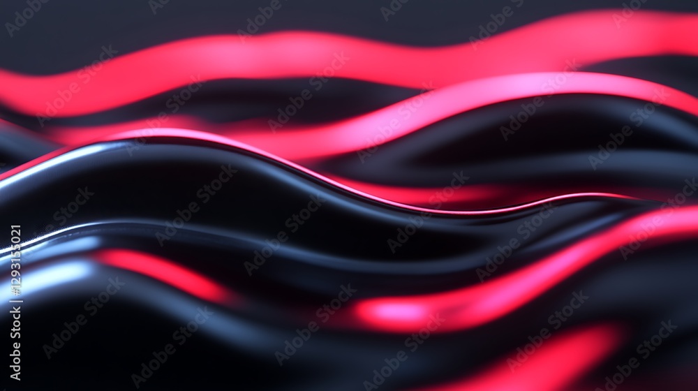 Poster abstract dark waves with striking red highlights creating a dynamic and modern background texture