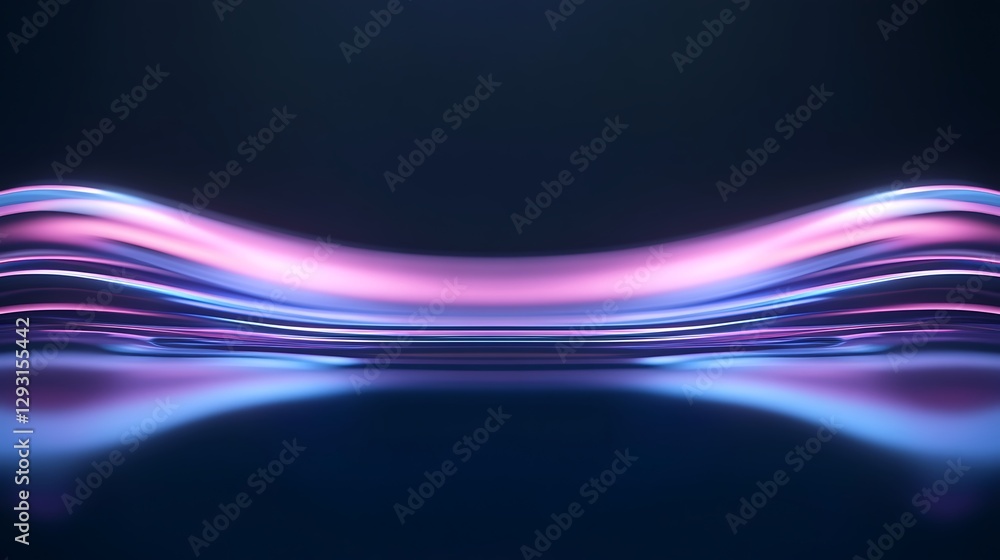 Poster abstract flow of colorful light waves in a dark background creating a modern aesthetic atmosphere