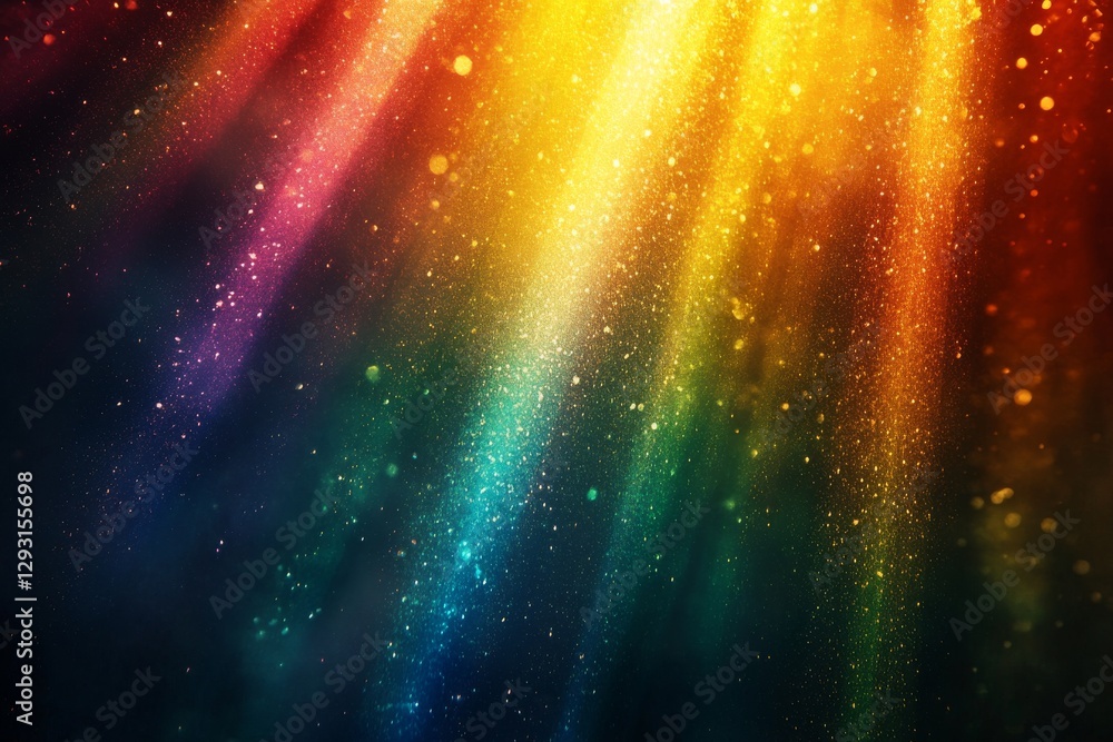Poster vibrant beams of light create a colorful abstract background showcasing a spectrum of hues and spark