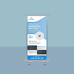 Corporate rollup banner design template, pull up, business flyer, display, x-banner, and flag-banner Set with blue, Business rollup banner template set, pull up, display banner, x-banner vector.	
