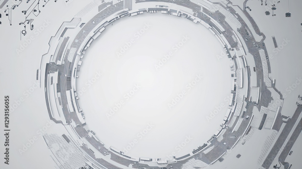 Poster abstract circular technology design with a blank center.