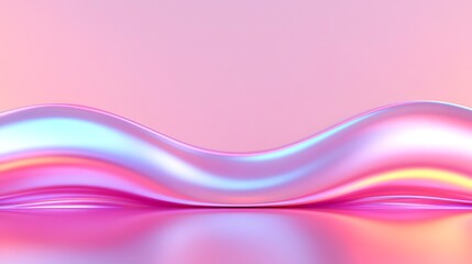 Fototapeta premium Abstract flowing waves creating a soft gradient of pink and blue colors in a dreamy and serene background