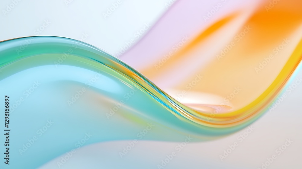 Poster abstract flowing waves in soft pastel colors with a smooth gradient and gentle curves for modern des