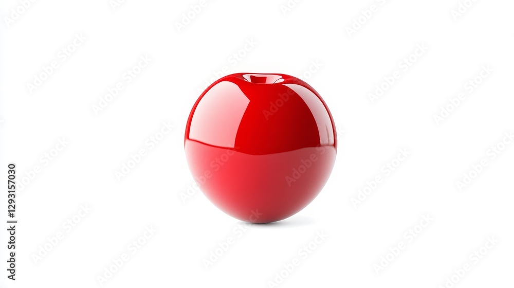Poster glossy red apple shiny object isolated on white background