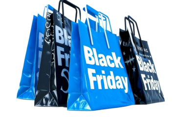Black Friday Text Isolated on Transparent Background