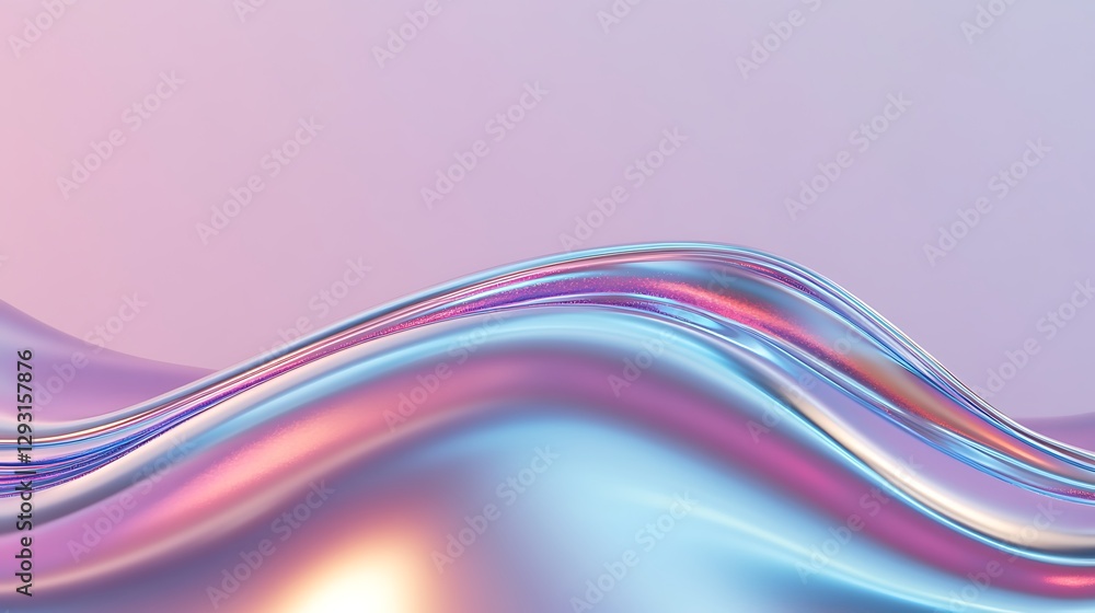 Poster abstract flowing waves with smooth texture and soft pastel colors creating a serene and calming atmo