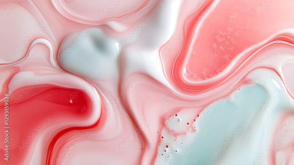 Poster abstract fluid patterns in soft pink and white tones with subtle swirls and textures for artistic ba