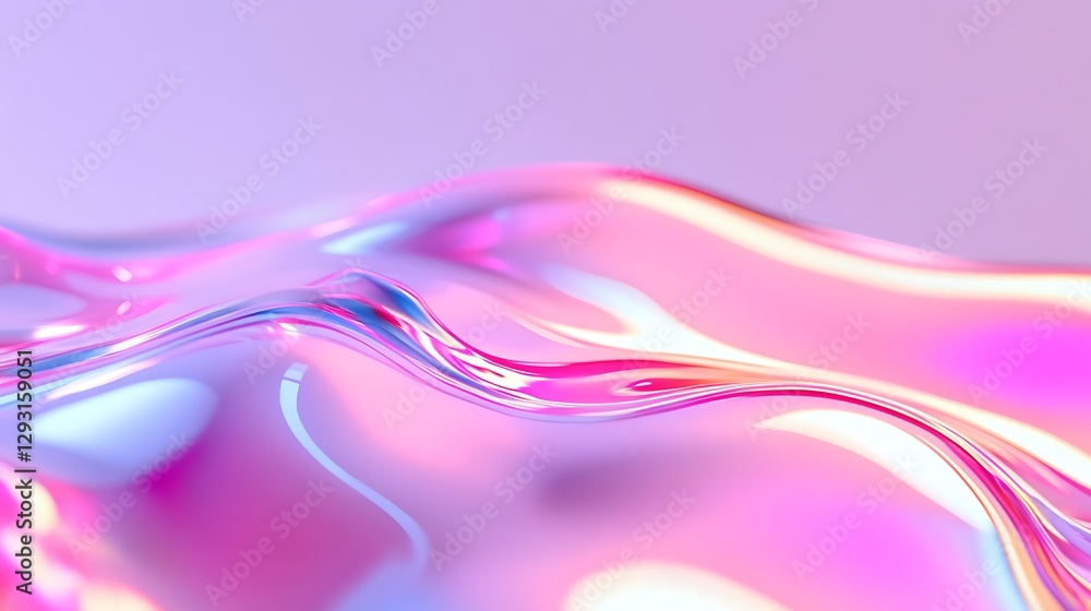 Poster abstract fluid patterns with soft pastel colors and glossy texture for modern digital design and art