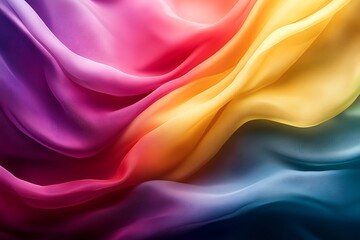 Obraz premium Colorful Silk Fabric Drapes Creating Abstract Forms With Smooth Transitions