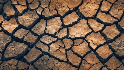 Seamless cracked texture of arid dry ground suitable for backgrounds and designs in environmental and nature-themed projects