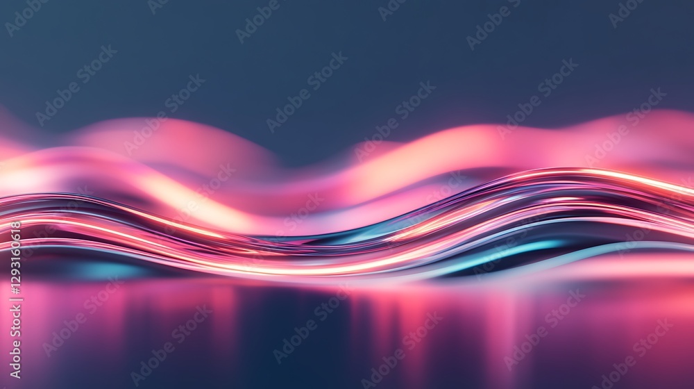 Poster abstract fluid waves with vibrant colors and smooth curves in artistic background