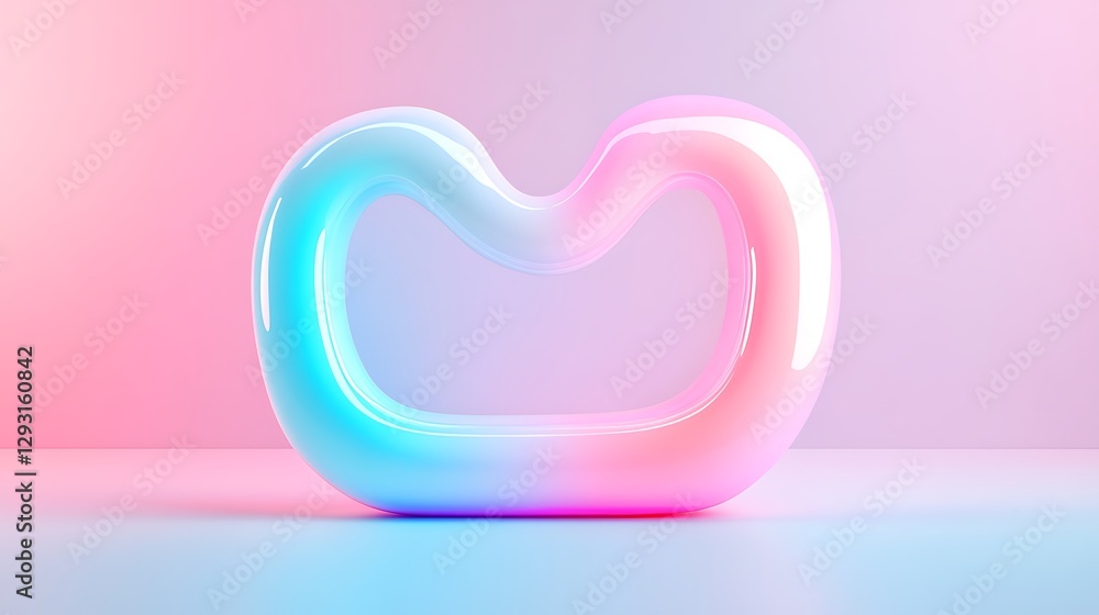 Poster Abstract Futuristic Shape with Smooth Curves and Soft Color Gradients for Modern Digital Design Projects