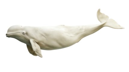 Majestic Beluga Whale, Isolate. Graceful Aquatic Mammal