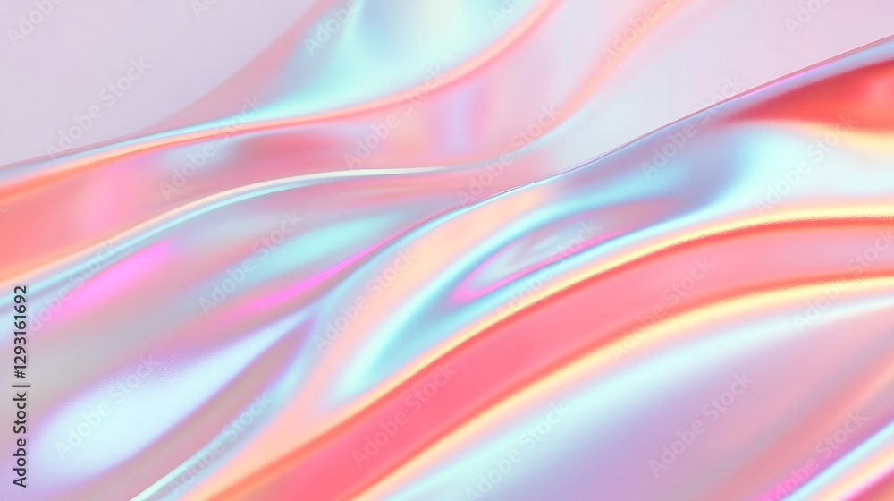 Aufkleber abstract iridescent waves with soft pastel colors creating a dreamy and ethereal background design