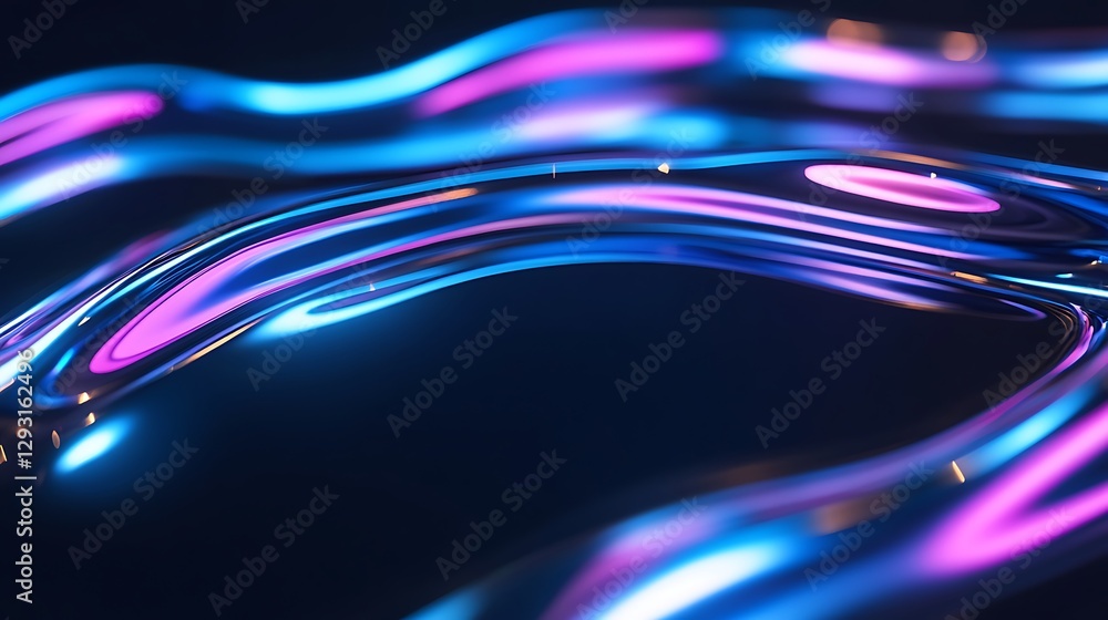 Aufkleber abstract liquid wave with blue and purple light reflection for modern background and design concepts