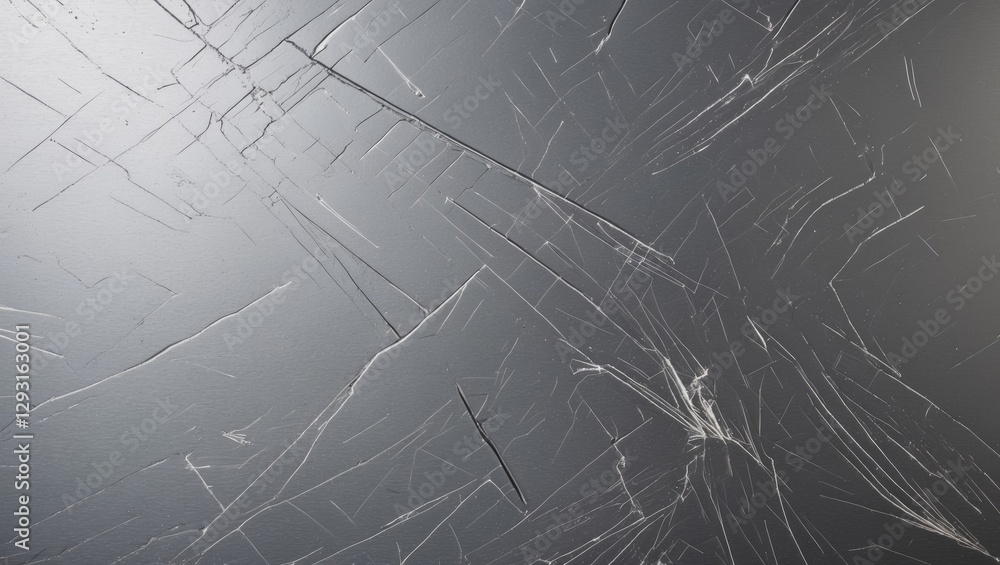 Poster scratched metallic surface texture showcasing light reflections and imperfections in a neutral light