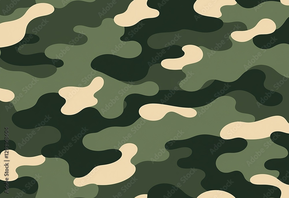 Poster seamless camo chic: transform spaces with an all-over camo print pattern wallpaper, blending ruggedn