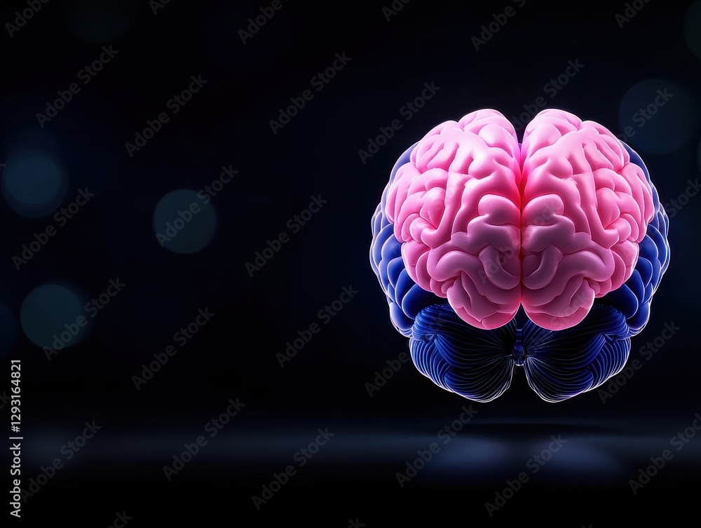 Poster a vivid and artistic representation of a brain symbolizing creativity and thought.