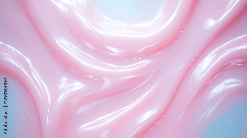 Poster abstract smooth pink surface with shiny texture and flowing appearance in soft light background