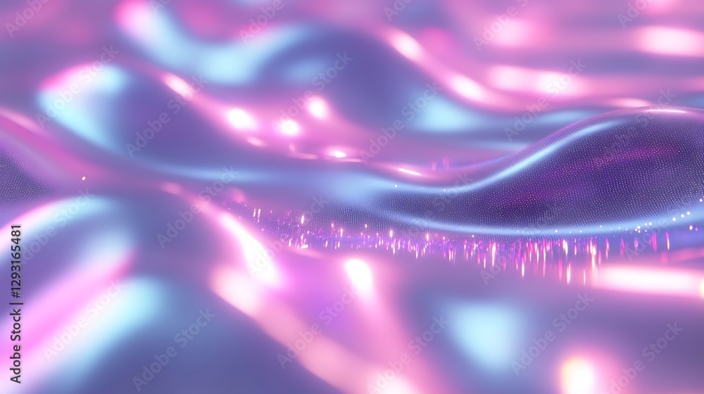 Poster abstract soft wave pattern with vibrant colors and glowing effects on smooth surface