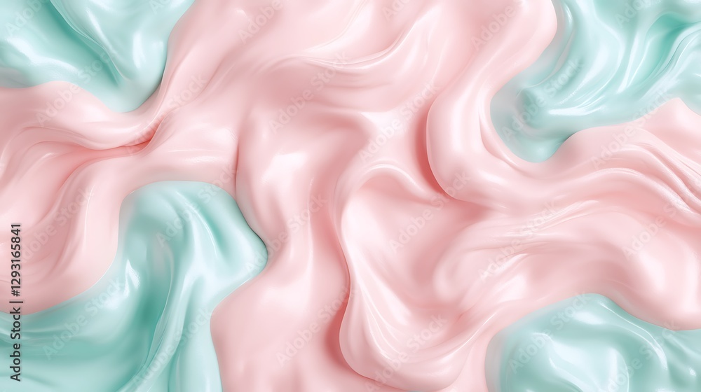 Poster abstract swirl pattern of soft pastel colors in luxurious fluid textures creating a soothing backgro
