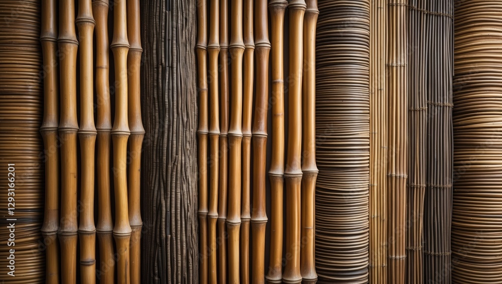 Aufkleber bamboo texture patterns showcasing natural lines and designs for sustainable architecture and decora