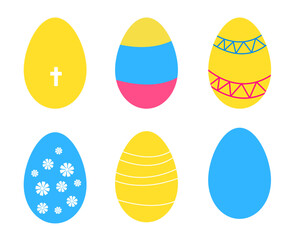simple vector design of eggs for Easter holiday in different designs