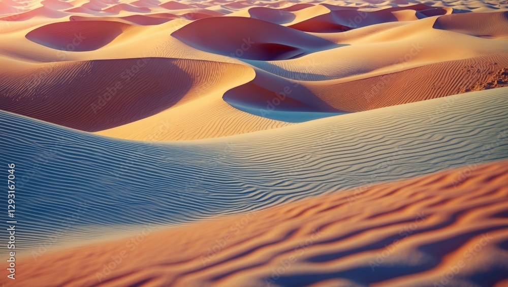Aufkleber Desert Sand Dune Patterns with Soft Curves and Warm Tones Ideal for Background Use and Text Placement