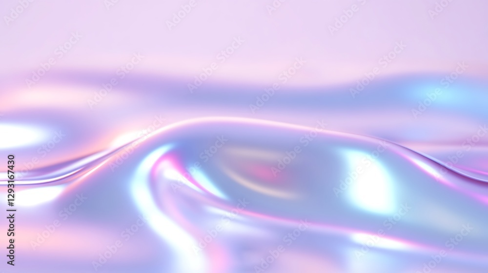 Poster abstract wave patterns with iridescent hues and soft lighting for modern backgrounds and design proj