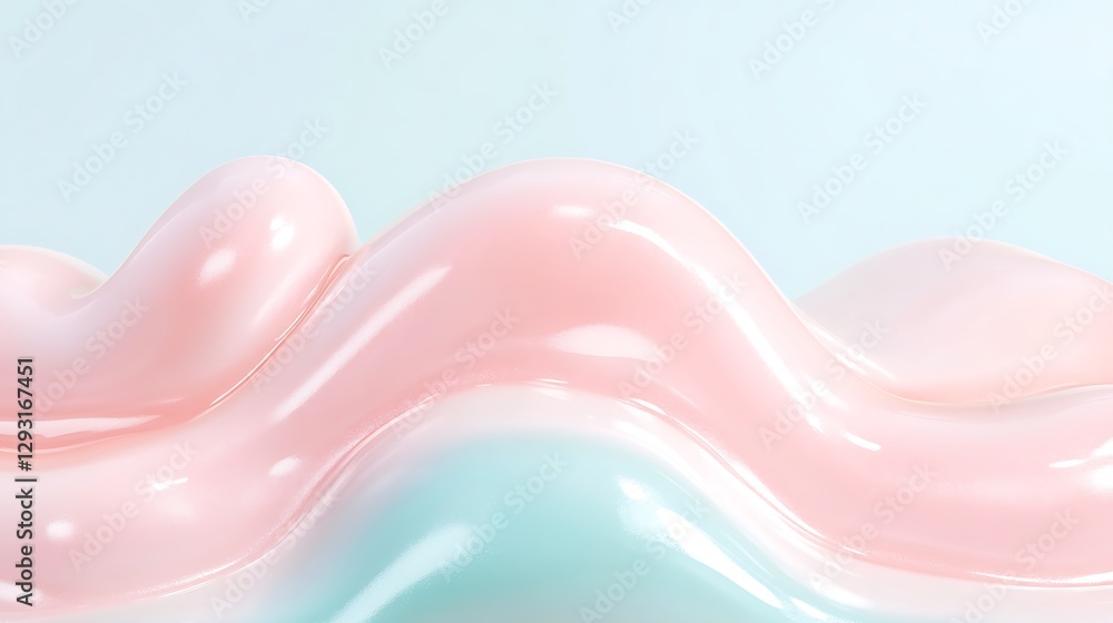 Poster abstract wave patterns with soft pastel colors creating a soothing visual for creative projects and 