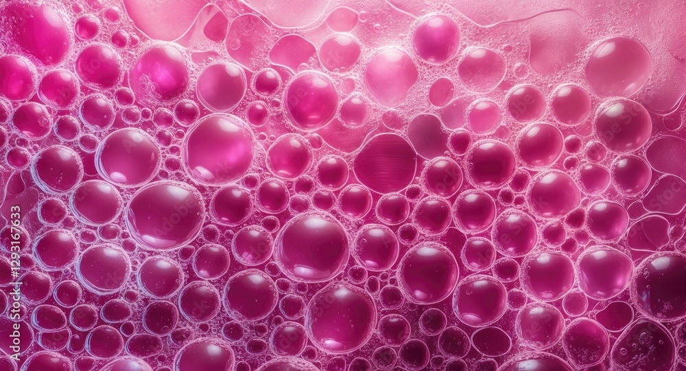 Aufkleber pink soap bubble texture with shimmering reflections and various sizes creating an intriguing backgr