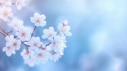 Soft White Cherry Blossoms in Warm Spring Light