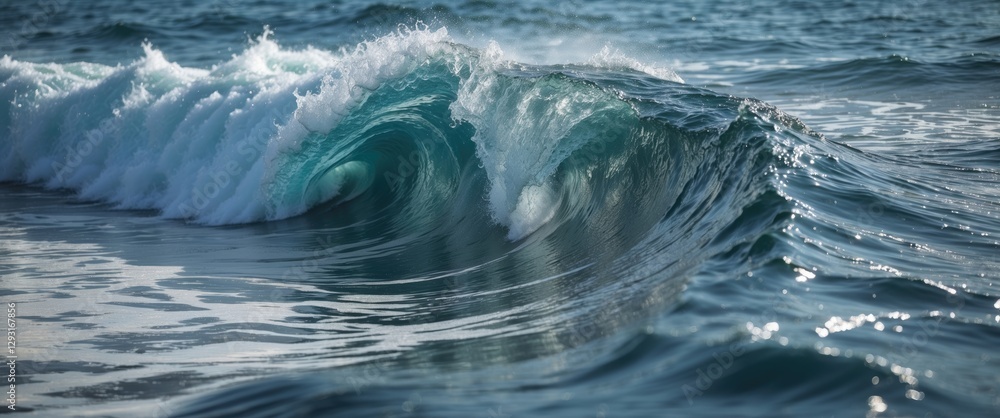 Poster ocean wave close up in low angle view natural water background with space for text or graphics