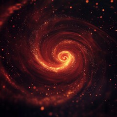 Obraz premium Fiery Cosmic Spiral: An Abstract Representation of a Spiral Galaxy