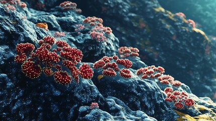 Vivid Coral Reef Glowing In Clear Blue Ocean Depths