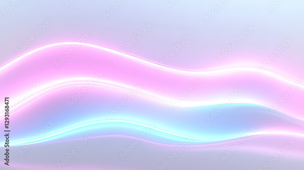 Poster abstract waves of soft light in pastel colors creating a serene and dreamy background for creative p