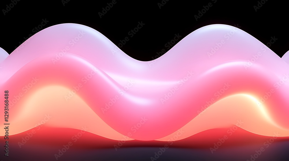 Aufkleber abstract waves of soft glowing light in vibrant colors creating a modern artistic background design