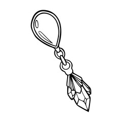 crystal pendant outline vector illustration