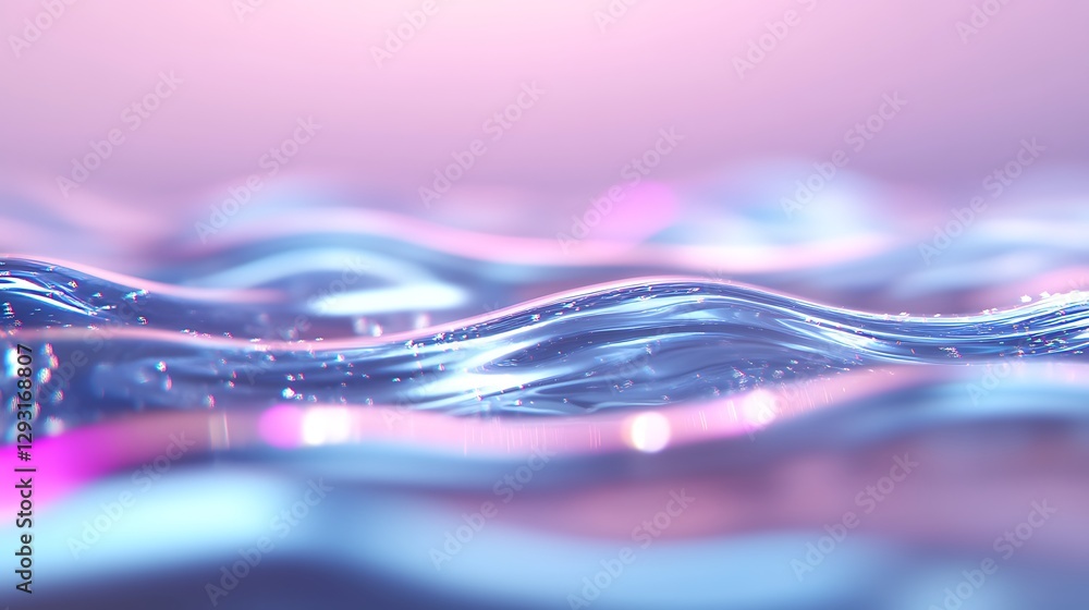 Poster abstract waves with soft colors and sparkling light reflections in a dreamy water surface environmen