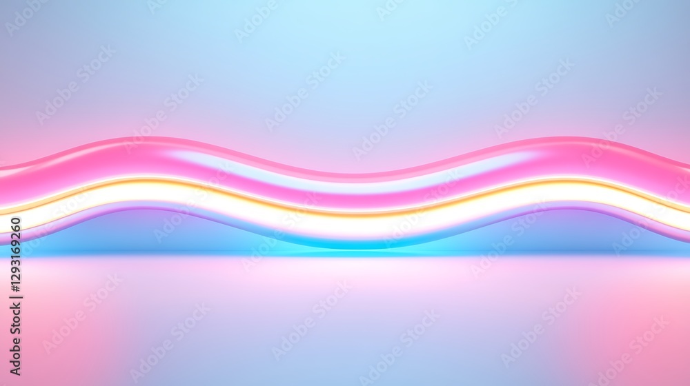 Poster abstract wavy neon light design with vibrant colors on gradient background for creative projects and