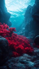 Bright Coral Formations In Sparkling Clear Blue Ocean Waters
